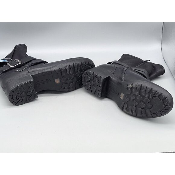 New Baretraps Black Hailie Faux Fur Lined Buckle Zip Moto Ankle Boots 6.5 - Picture 7 of 10